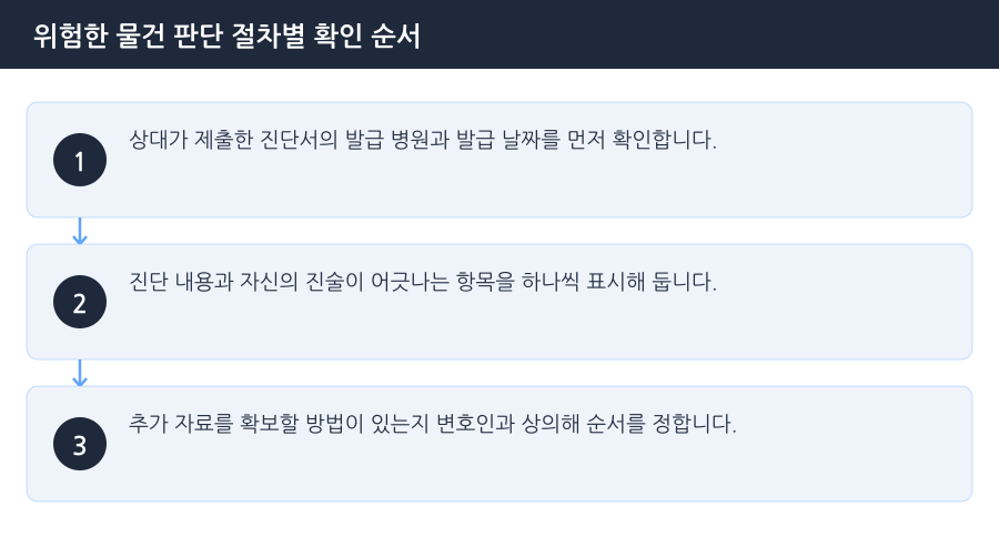 위험한 물건 판단 절차별 확인 순서 흐름도 — 시흥특수상해변호사