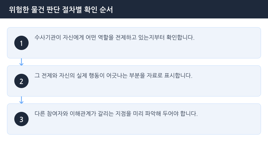 위험한 물건 판단 절차별 확인 순서 흐름도 — 김포특수상해변호사